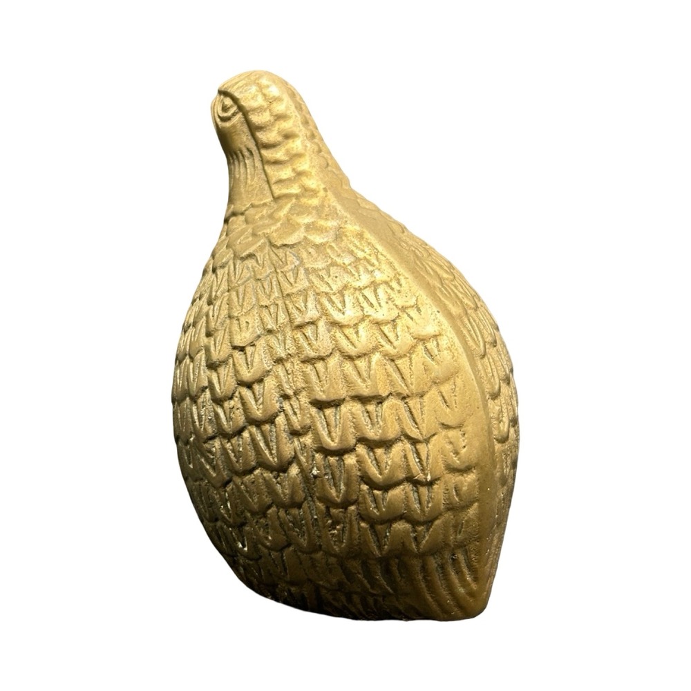 Vintage Gold Cast Metal Quail Partridge Bird Figurine Statue Paperweight 4.5" - Picture 4 of 14